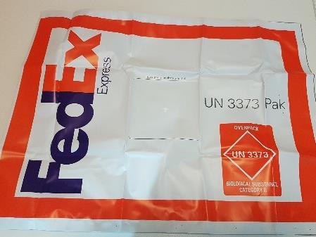 Fedex to bring the correct satchel when picking up your shipper kit.