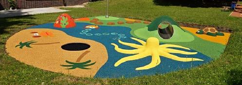 FLEXOTOP Wetpour cast graphics FLEXOTOP offers more than two hundred prefabricated 2D and 3D graphics in EPDM rubber.