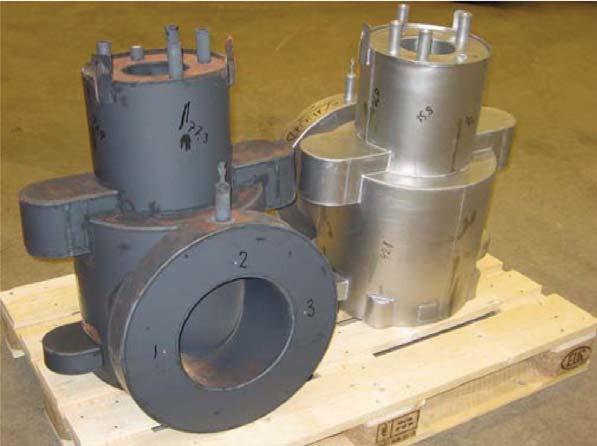 Figure 4. Three Grade 91 alloy steel valves (such as the one on the left) were manufactured by Carpenter Technology to drawing/specifications provided by Dresser.