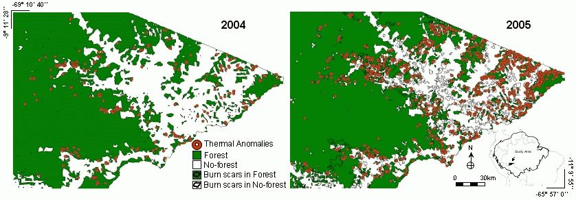 The role of fire Forest fires in eastern Acre State (Brazil) during the 25 Amazonian drought Aragão et