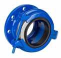 92 Top Bolt Flanged Coupling Adapter Standard NOMINAL SIZE (IN.) OVERALL RANGE (IN.) LOWER RANGE (IN.) UPPER RANGE (IN.) WIDTH (IN.) HEIGHT (IN.) FLANGE DIAMETER (IN.) LAYING LENGTH (IN.) MIN.