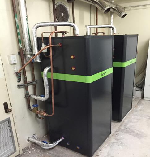 The system was installed in 3 days and supplies hot water to a meals on wheels kitchen and the whole office building.