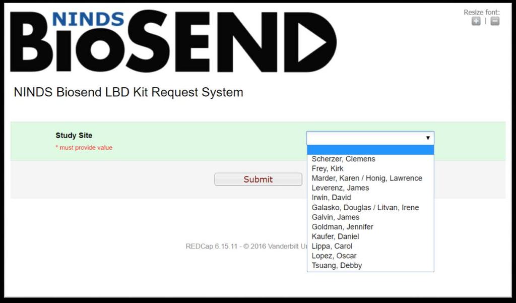 BioSEND Kit Request Module http://kits.iu.