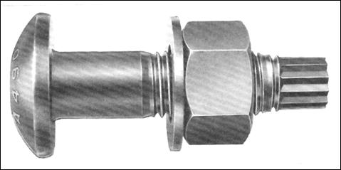 Bolts types materials high strength A307, A325, A490 location of threads included