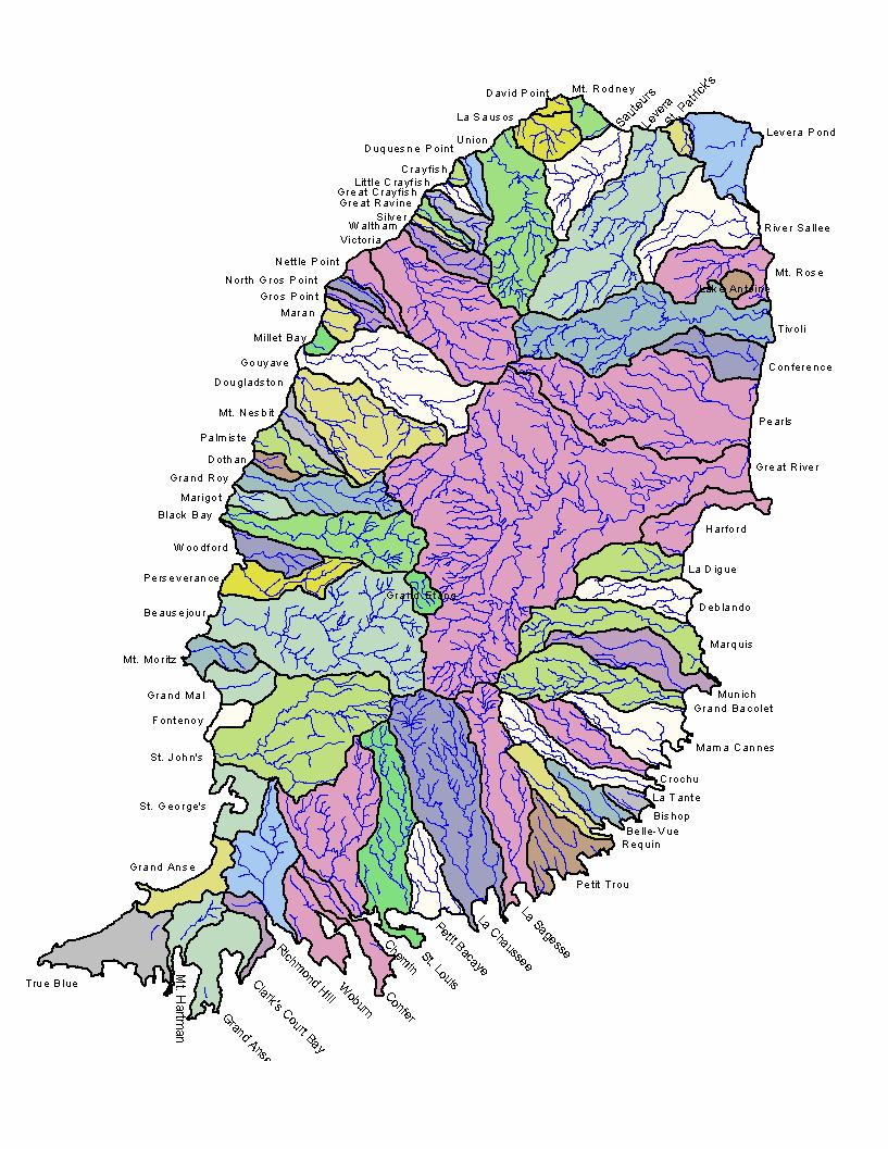 Grenada Watersheds Data source: