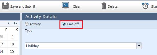 4. Choose a time off Type from the drop-down list 5. Enter the number of Hours you took off 6.