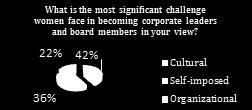 5% Sit on more than one board 84% Responses were of listed companies 49% Low/very low frequency of discussing gender diversity in the boardroom 64%