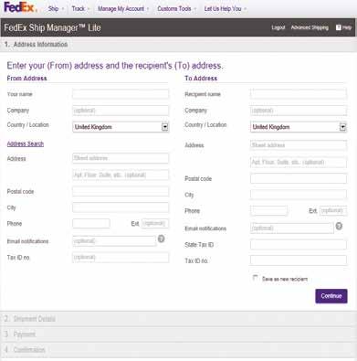 These tools allow you to view and receive important real time information concerning your deliveries and more effectively manage your admin tasks. Enhanced features FedEx Ship Manager TM at fedex.