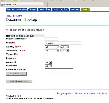 Requisition Questions: 1. How do I see all the requisitions I have entered online?