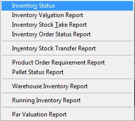 Inventory Reports The inventory reports available in the system are found under Reports > Inventory.