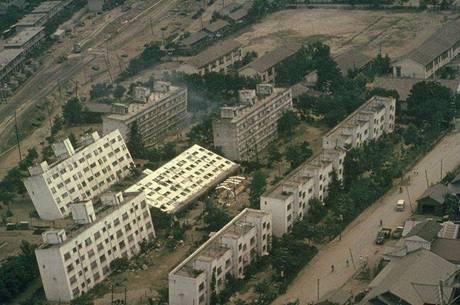 Liquefaction reduced the soil strength under these apartment buildings in Niigata (Japan) 1964.