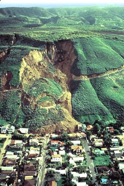 Landslide Landslides are movements of surface material down a slope.