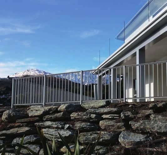 aluminium balustrade. Prefabricated panels are 1360mm wide x 975mm high and can be used on an angle up to 35 degrees (racked).