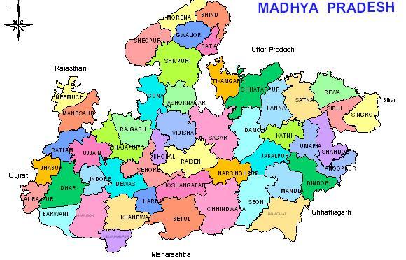2.0 Environmental Profile of Madhya Pradesh 2.1 Location Graphically, Madhya Pradesh state located at middle of India in plains between latitude 21 04'N-26.