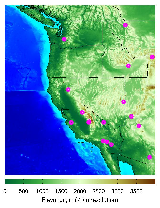 Western North America: Routine O 3 measurements 21 Rural surface ozone sites: EPA CASTNET National