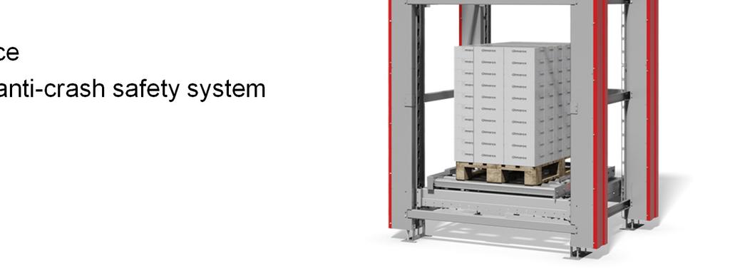 + load =2500 kgs) Discontinuous vertical conveyor Applicable for vertical sorting (multiple heights) In- and outfeed