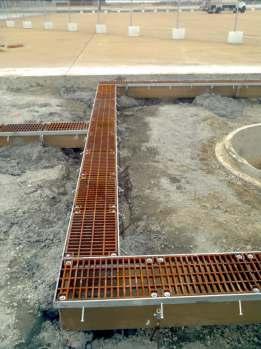 6. Place mud slab - In order to keep the trench drains from floating during the final concrete placement a mud slab pour is recommended, but not required.