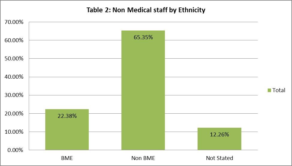 The completeness of the Trust s staff ethnicity data remains very good, with zero records having an undefined ethnic