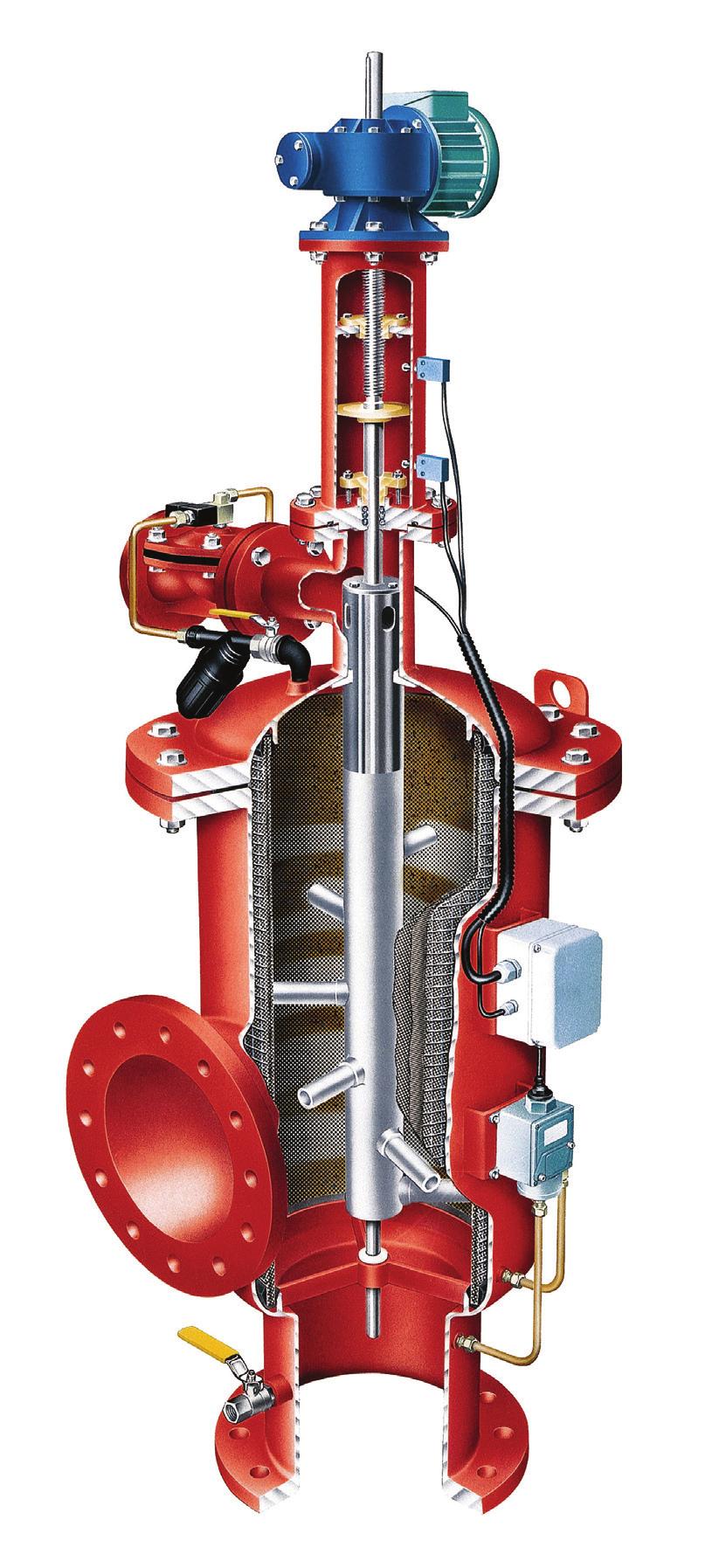 EBS Filters The largest automatic self-cleaning filter for fine filtration flowrates filtration degrees water for cleaning minimum operating pressure up to 7200 m 3 /h (32000 US gpm) 800-10 micron