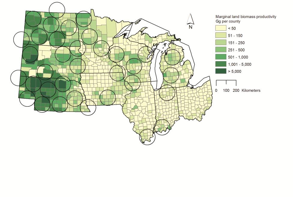 Biomass Regional Spatial Modeling Marginal Lands Potentials Regional yield gap analysis Follow-on from earlier analysis of regional marginal lands Simulated yields and soil carbon gain for marginal