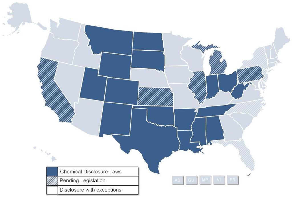22 states (including California and Illinois) have disclosure requirements.