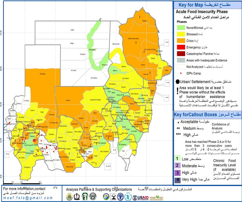 (Sudan) Current - map Key Outcomes for the Worst affected Area Republic of Sudan Integrated Food Security Phase Classification (IPC) Acute Food Insecurity Situation Overview Food consumption: South