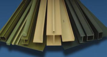 system with a UV inhibitor. The resin system can be formulated to meet NSF requirements. Color: olive green The three EXTREN series: (left to right) 500, 625 and 525.
