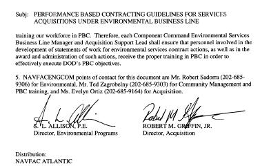 Navy Approach to PBC NAVFAC PBC Policy 3 NAVFAC Environmental Acquisition Strategy NAVFAC issued