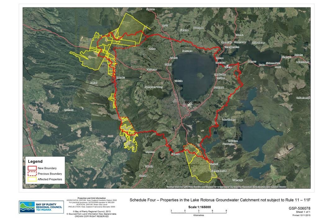 Schedule LR Four Properties in the Lake Rotorua Groundwater catchment not previously