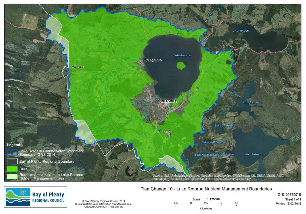 Map LR 1: Lake Rotorua Nutrient Management Groundwater Catchment Boundary and