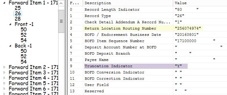 Check Detail Addendum A Record (Type 26) Associated with previous Check Detail Record Multiple Type 26 records if check re presented Identifies/provides information on return location for customer