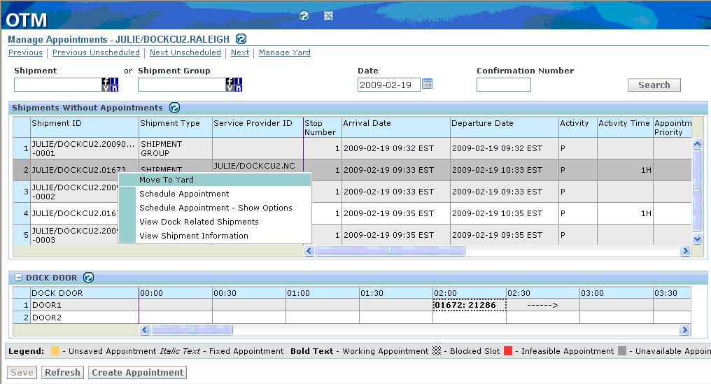 Planning: Dock Appointment Scheduling/Yard Management Improve Facility Efficiency and Carrier/Supplier Collaboration Automate the dock appointment scheduling process Account for facility operations