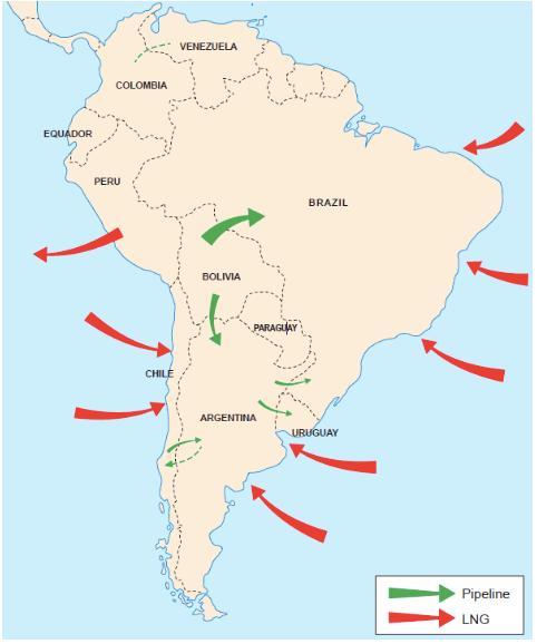 3 an informa business Schematic representation of the gas flows on the continent, 2016