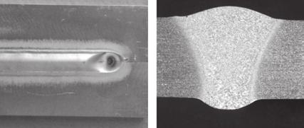 Plasma of aluminium 5083, sheet thickness 6 mm, DC, + polarity