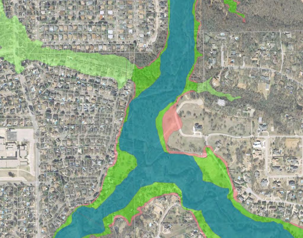 100-year floodplain dedication + Erosion Clear Zone More restrictive