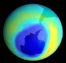 Ozone holes above the Canadian Arctic and Antarctica have been identified.