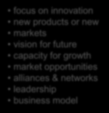 financial control & reporting focus on innovation new products or new markets vision for future
