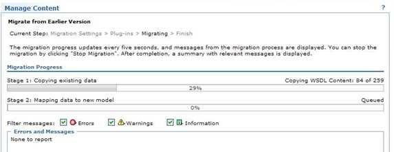Easier Migration and Upgrade for WSRR New web UI in the Configuration perspective to help with