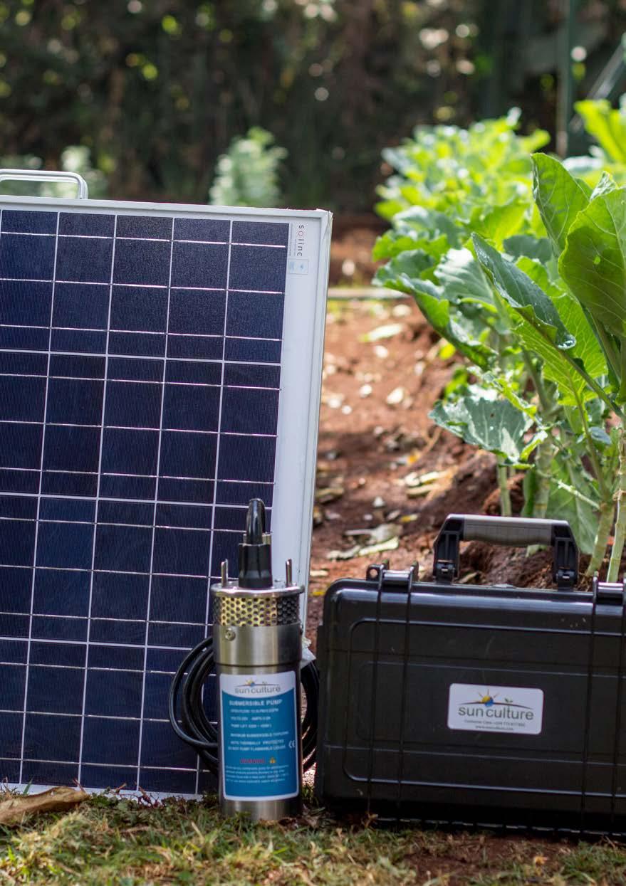 SunCulture designs, manufactures, finances and distributes solar-powered irrigation systems and services.