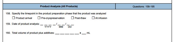 Product Analysis Q158: Analysis Time Points Product arrival