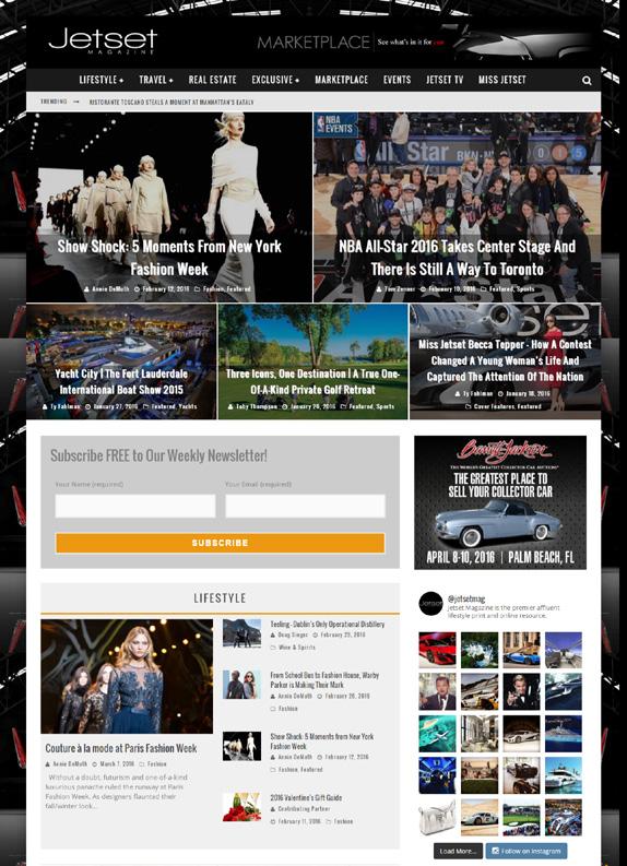 DIGITAL DISPLAY ADS JetsetMag.com continues to innovate and refine the types of digital advertising products available to our partners.