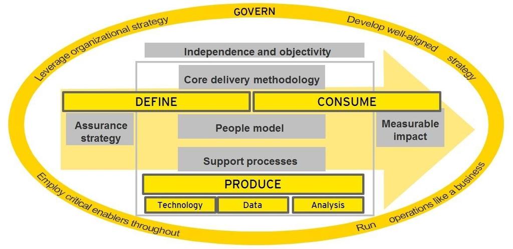 Risk analytics Capability framework The successful application of Analytics is dependent in integrating the Analytics elements of Define, Produce, Consume and Govern fully within the IA framework and