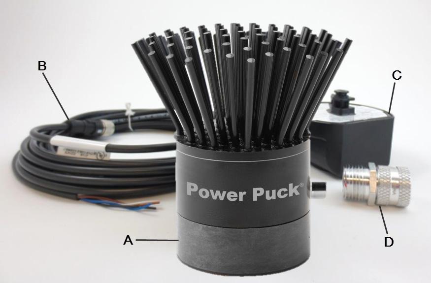 Quick Start Guide What s in the box? Power Pucks for magnetic mount applications include four basic components. Figure 1. Magnetic Mount Components A. Power Puck B. Power cable C.