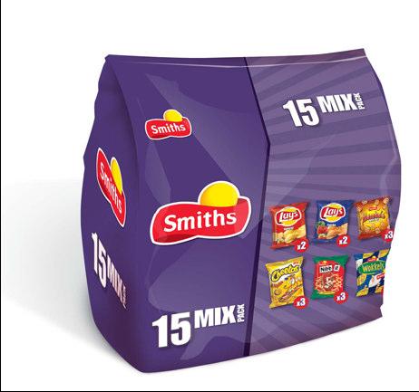 Smith food group Less air in master bags of crisps Block bags instead of pillowcase Less air, reduction of volume by 1/3