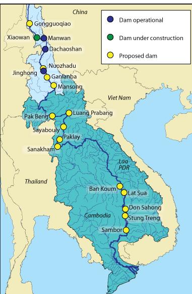 Mainstream hydropower current status Currently, mainstream dams only in China.