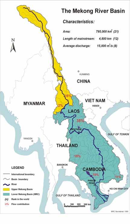 Average flow in Kratie 1960-2004 Flow in cumecs 40000 35000 30000 25000 20000 15000 10000 5000 0 Mekong Water Contribution (Average) Upper Mekong