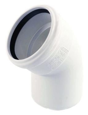 S/S Bend 45 One plain end and one push-fit ring-seal socket Size (mm) Number