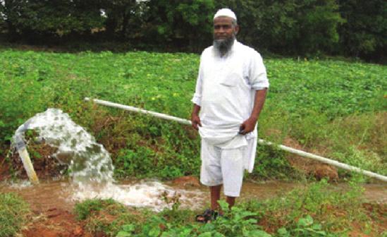 Reaping Monetary Benefits from Groundwater Monitoring Sri Nizamuddin Yaseen, is the WUA Chairman of Peddacheruvu, Kistapur village, Doma mandal of Ranga Reddy district.