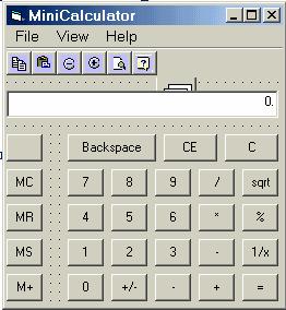 MiniCalculator không cần chứa menubar và Toolbar. Giao diện dạng này được gọi là Dialog based.