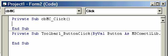 Tạo thủ tục xử lý sự kiện cho các đối tượng giao diện (tt) Để tạo thủ tục xử lý cho 1 button trong Toolbar, bạn ấn kép chuột vào button